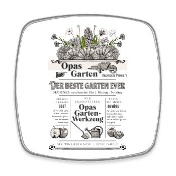 Opa Großvater Garten Gärtner Geschenk - Viereckiger Kühlschrankmagnet - Weiß - Vorne