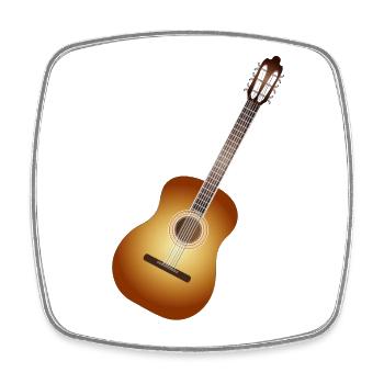 schöne Akustikgitarre in warmen Farbtönen - Viereckiger Kühlschrankmagnet - Weiß - Vorne