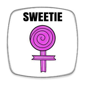 Sugar Sweets Saying Sweet Tooth Candy - Square fridge magnet - white - Front