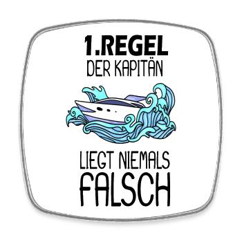 Motorboot Kapitän Bootsführerschein - Viereckiger Kühlschrankmagnet - Weiß - Vorne