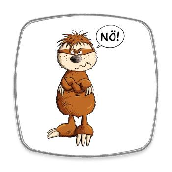 Nö Faultier I Statment Nein Negativ Fun - Viereckiger Kühlschrankmagnet - Weiß - Vorne
