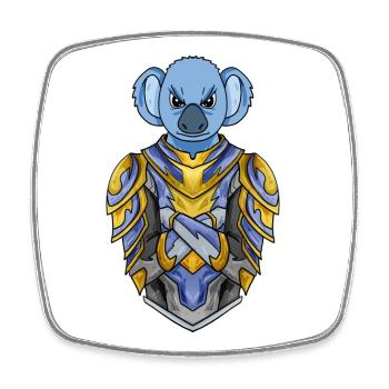 Chevalier Koala Croisé - Magnet carré - blanc - Devant