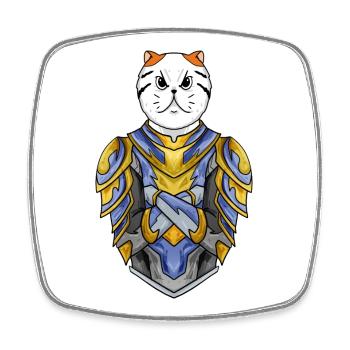 Ritter Katze Katzenrasse Exotische Kurzhaarkatze - Viereckiger Kühlschrankmagnet - Weiß - Vorne