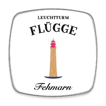 Leuchtturm Flügge, Insel Fehmarn, Ostsee - Viereckiger Kühlschrankmagnet - Weiß - Vorne