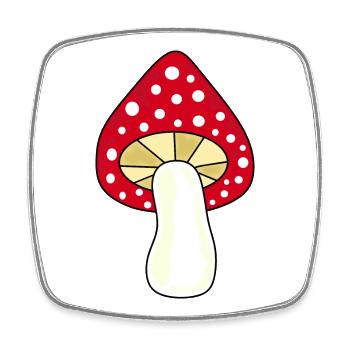 Toadstool, mushroom in the woods gift - Square fridge magnet - white - Front