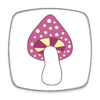 Mushroom fly agaric violet pattern customizable - Square fridge magnet - white - Front