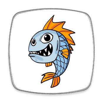 Piranha Fish Piranhas Sea Dangerous Gift - Square fridge magnet - white - Front