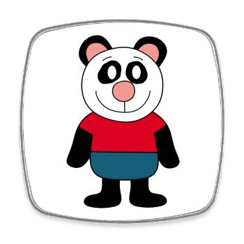 Panda Pandabär Bär Bärchen Gesicht Augen cute - Viereckiger Kühlschrankmagnet - Weiß - Vorne