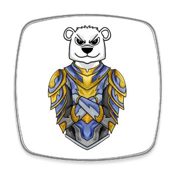 Knight Polar Bear cool Bear Polar Bear - Square fridge magnet - white - Front