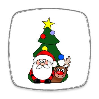 Weihnachtsfeier Weihnachts-Rentierbaum - Viereckiger Kühlschrankmagnet - Weiß - Vorne