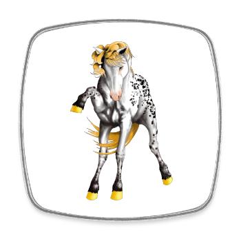 Appaloosa aux sabots dorés - Magnet carré - blanc - Devant