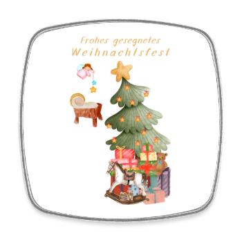 Frohes gesegnetes Weihnachtsfest beige Christbaum - Viereckiger Kühlschrankmagnet - Weiß - Vorne