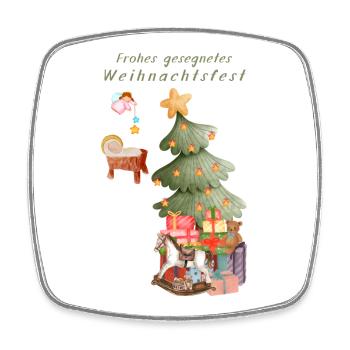 Frohes gesegnetes Weihnachtsfest grün Christbaum - Viereckiger Kühlschrankmagnet - Weiß - Vorne