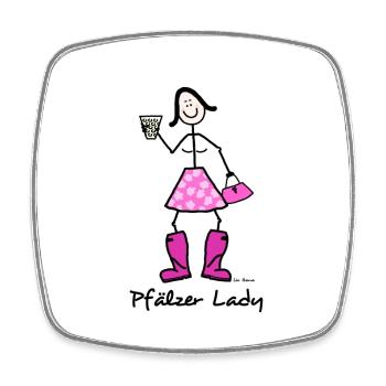 Pfälzer Lady - Viereckiger Kühlschrankmagnet - Weiß - Vorne