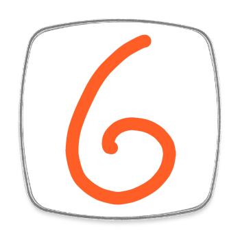 6 Numéro six Numéro Anniversaire - Magnet carré - blanc - Devant