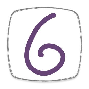 6 Nummer sechs Zahl violett Geburtstag - Viereckiger Kühlschrankmagnet - Weiß - Vorne