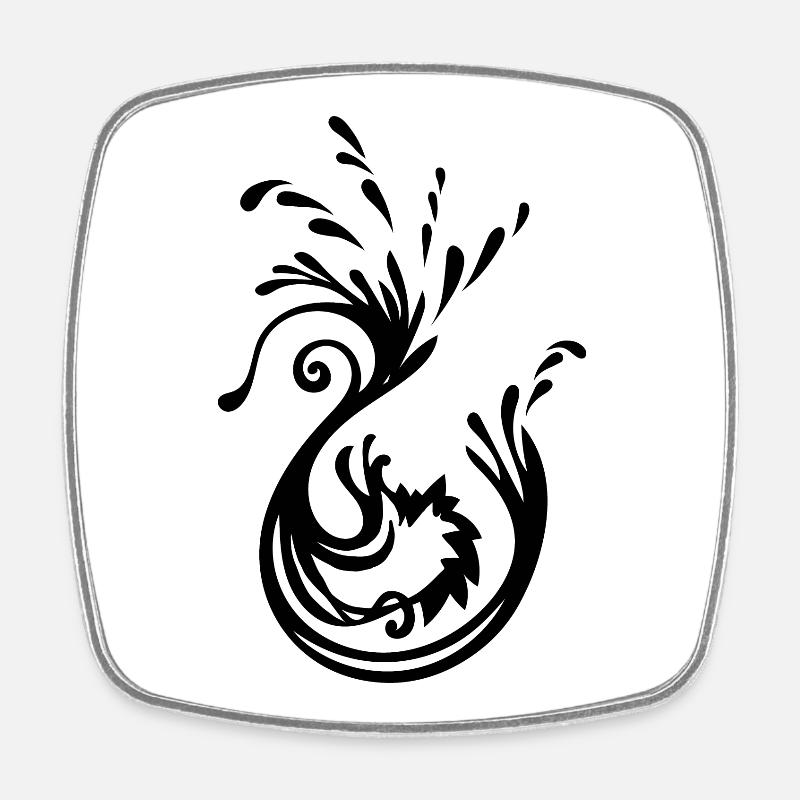 Swan - Square fridge magnet - white
