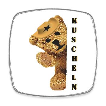 Teddy Bär Kuscheltier Teddybär Weihnachten Noel - Viereckiger Kühlschrankmagnet - Weiß - Vorne