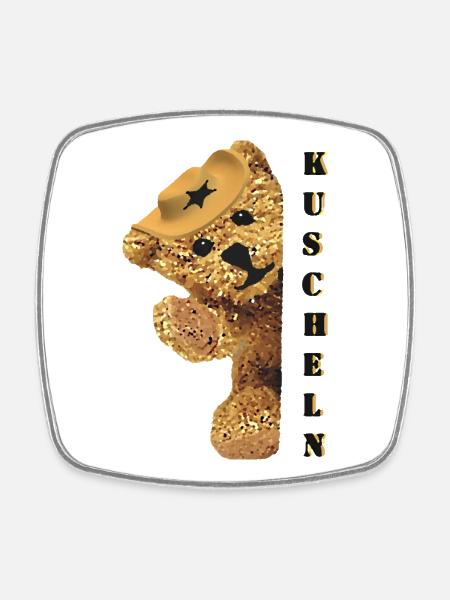 Teddy Bär Kuscheltier Teddybär Weihnachten Noel - Viereckiger Kühlschrankmagnet - Weiß