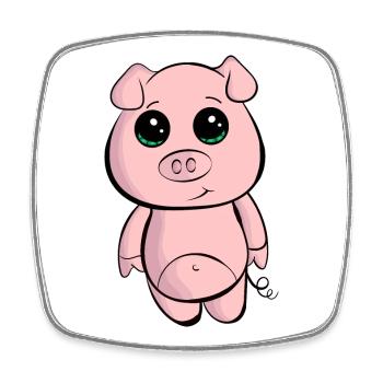 Little Baby Pig - Square fridge magnet - white - Front