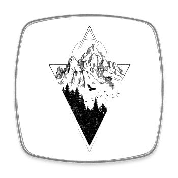 Mountain - Square fridge magnet - white - Front