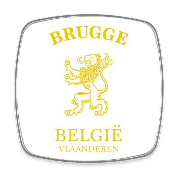 Brügge Belgien Belgium - Viereckiger Kühlschrankmagnet - Weiß - Vorne