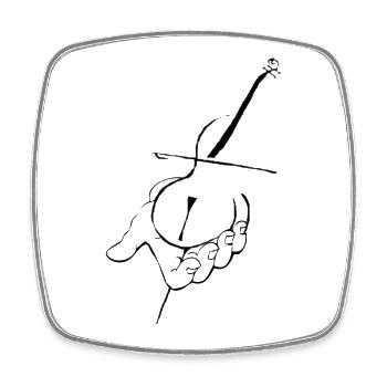 Cello in der Hand - Viereckiger Kühlschrankmagnet - Weiß - Vorne