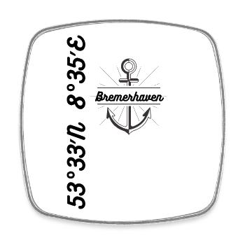 Bremerhaven Koordinaten Maritim - Viereckiger Kühlschrankmagnet - Weiß - Vorne