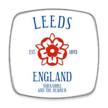 LEEDS England - Square fridge magnet - white - Front