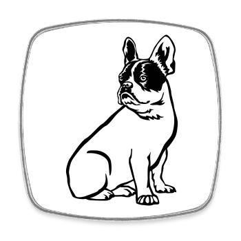 Français Bulldog - Magnet carré - blanc - Devant