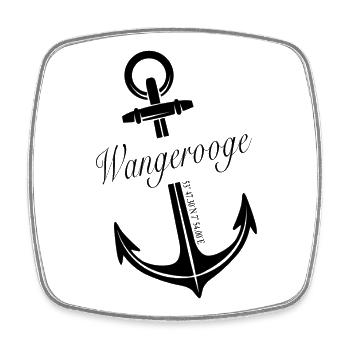 Wangerooge - Viereckiger Kühlschrankmagnet - Weiß - Vorne
