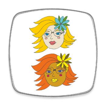 summer girls - Viereckiger Kühlschrankmagnet - Weiß - Vorne