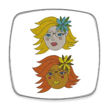 Filles d’été - Magnet carré - blanc - Devant