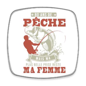80 ans anniversaire Pêche pêcheur cadeau cool 80 - Magnet carré - blanc - Devant