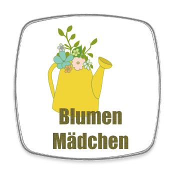 blumen mädchen - Viereckiger Kühlschrankmagnet - Weiß - Vorne