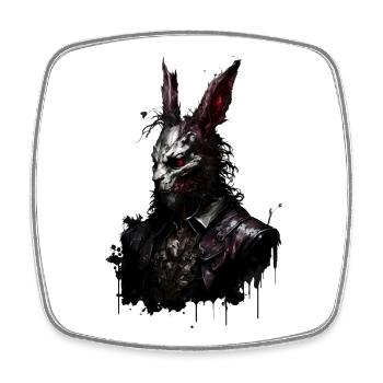 Untoter Osterhase mit Anzug - Viereckiger Kühlschrankmagnet - Weiß - Vorne