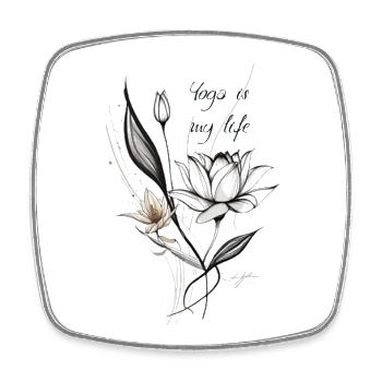 Yoga de la fleur de lotus - Magnet carré - blanc - Devant