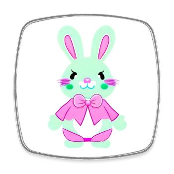 niedlcher Osterhase - Viereckiger Kühlschrankmagnet - Weiß - Vorne
