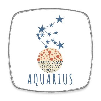 The constellation Aquarius - Square fridge magnet - white - Front