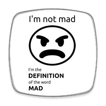 I'm not mad - Square fridge magnet - white - Front