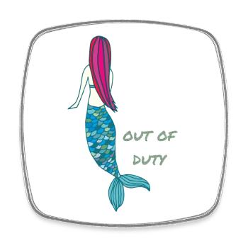 mermaid out of duty - Viereckiger Kühlschrankmagnet - Weiß - Vorne