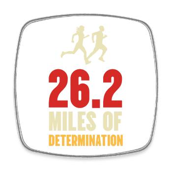 Marathon - 26,2 Miles of Determination - Square fridge magnet - white - Front