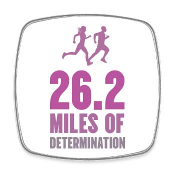 Marathon - 26,2 miles de détermination - Magnet carré - blanc - Devant
