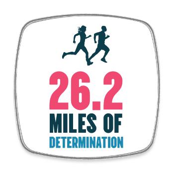 Marathon - 26,2 miles of Determination - Square fridge magnet - white - Front