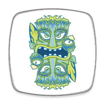 Blue Tiki King - Coconut - Square fridge magnet - white - Front