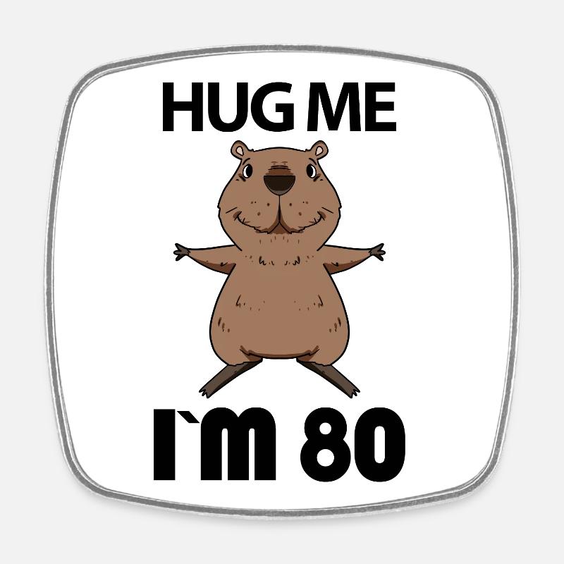 80 Birthday - 80 Years - Hug - Square fridge magnet - white