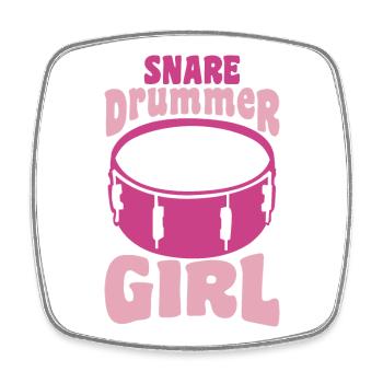 Girl drummer - Square fridge magnet - white - Front