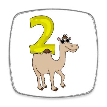 2 birthday 2 years old with animal motif - two - Square fridge magnet - white - Front