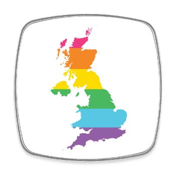 LGBTQ Großbritannien - Viereckiger Kühlschrankmagnet - Weiß - Vorne