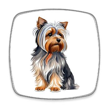 YorkshireTerrier - Viereckiger Kühlschrankmagnet - Weiß - Vorne